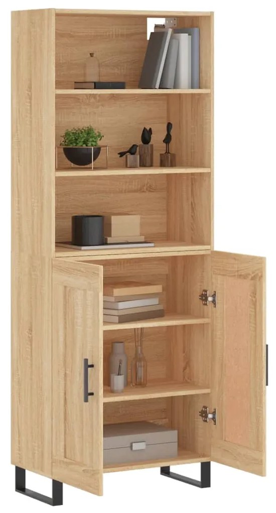 vidaXL Ντουλάπι Sonoma δρυς 69,5 x 34 x 180 εκ. από Επεξεργασμένο Ξύλο