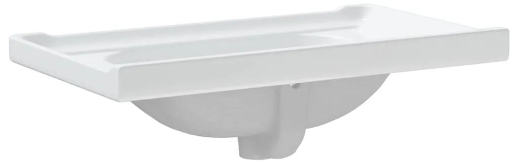 vidaXL Νιπτήρας Μπάνιου Ορθογώνιος Λευκός 81 x 48 x 23 εκ. Κεραμικός