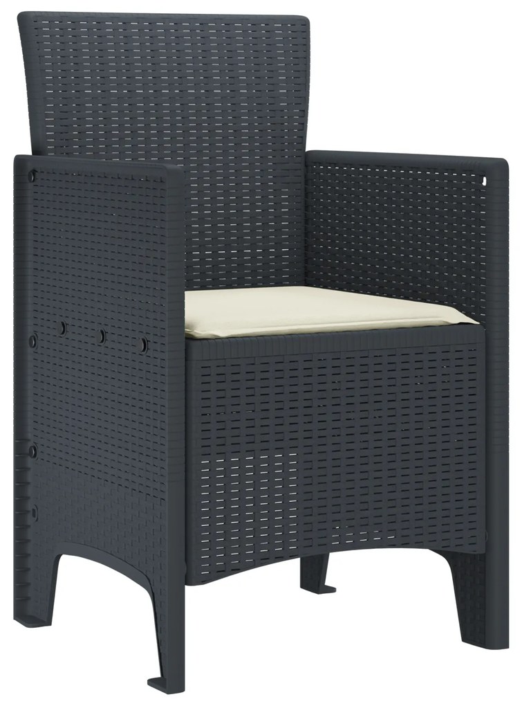 vidaXL Καρέκλες Κήπου 2 pcs Ανθρακί 53 x 49 x 85 εκ.
