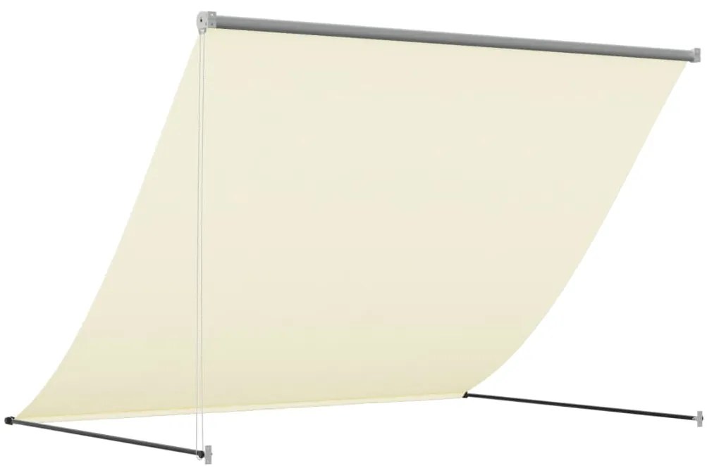 vidaXL Τέντα Συρόμενη Κρεμ 250 x 150 εκ. από Ύφασμα και Ατσάλι