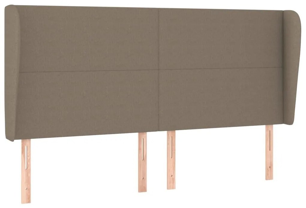 Κεφαλάρι με Πτερύγια Taupe 163x23x118/128 εκ. Υφασμάτινο - Μπεζ-Γκρι