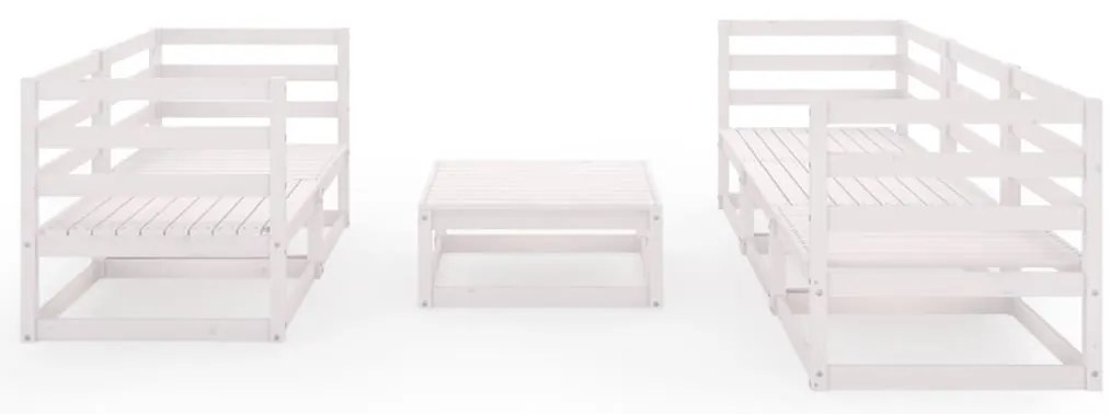 vidaXL Σαλόνι Κήπου Σετ 6 Τεμαχίων Λευκό από Μασίφ Ξύλο Πεύκου