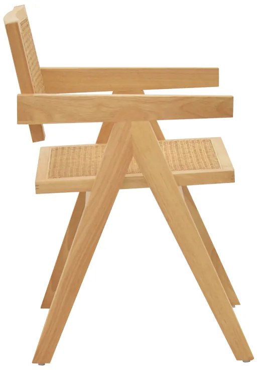Πολυθρόνα Kalen pakoworld φυσικό rubberwood 52x59x79εκ