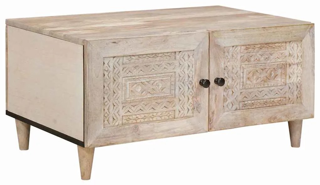 vidaXL Τραπεζάκι σαλονιού Μπεζ 80 x 50 x 40 cm Μασίφ ξύλο μάνγκο