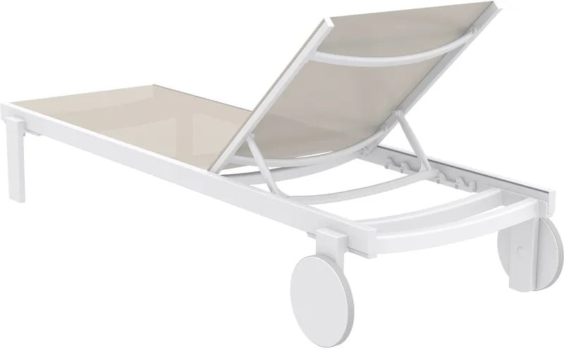 CASABLANCA ΞΑΠΛΩΣΤΡΑ WHITE/TAUPE ΑΛΟΥΜ-ΠΟΛ/ΝΙΟΥ 74X190X31εκ.