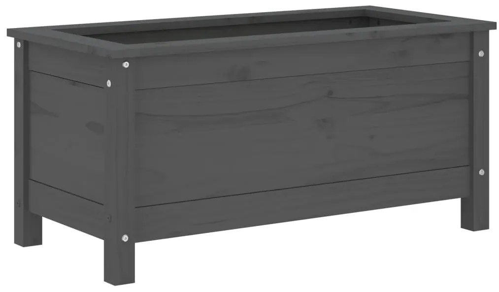 vidaXL Ζαρντινιέρα Γκρι 82,5 x 40 x 39 εκ. από Μασίφ Ξύλο Πεύκου