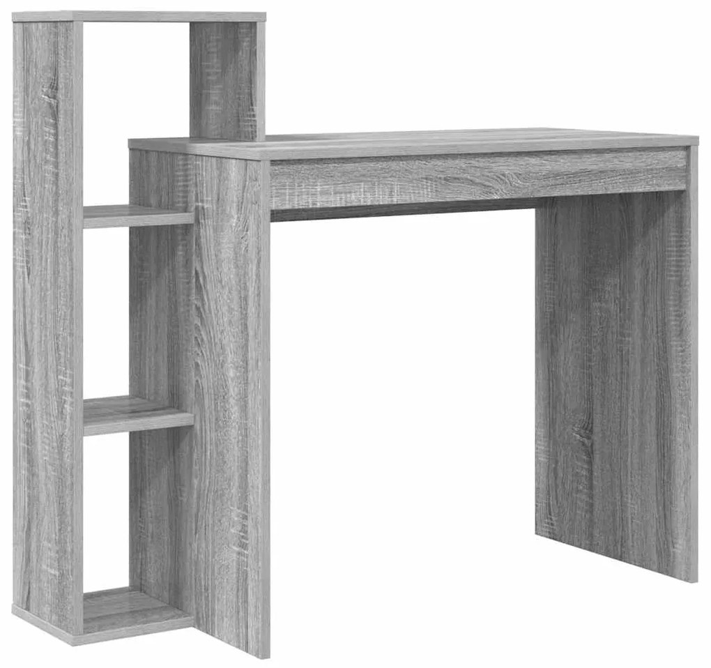 vidaXL Γραφείο με ράφι Γκρι sonoma 100 x 40 x 90 cm Επεξεργασμένο ξύλο