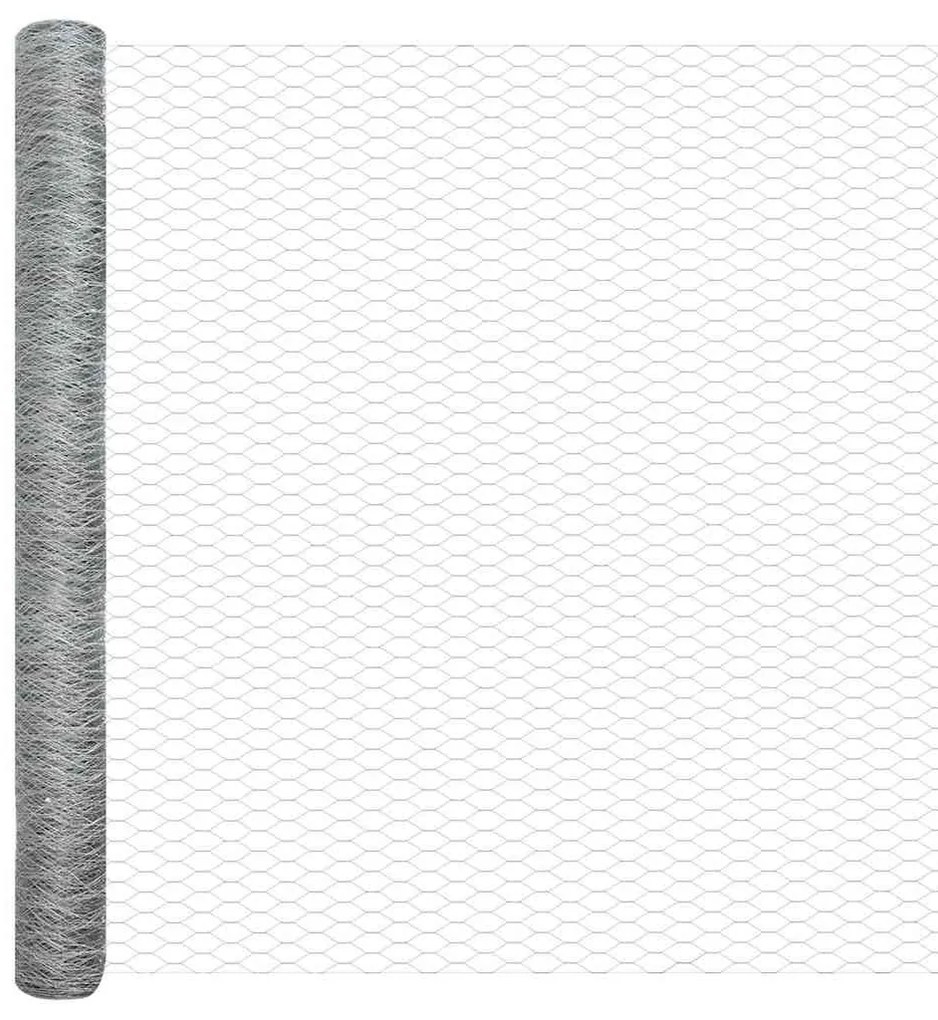 vidaXL Στύλος Περιφράξεων Ασημί 25 x 1,5 μ (50 χιλιοστά πλέγμα) Ατσάλι