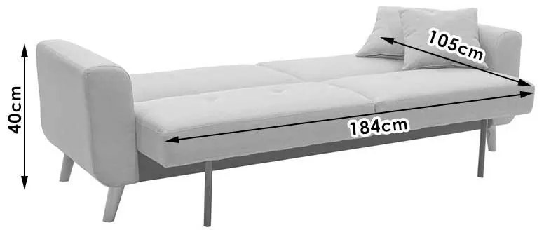 Καναπές - Kρεβάτι Carmelo Ύφασμα Μπέζ - Γκρί 214x80x86 εκ. 214x80x86 εκ.