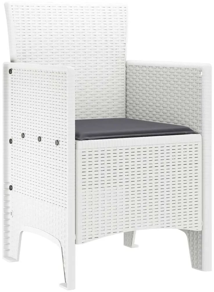 vidaXL Καρέκλες Κήπου 4 pcs Λευκό 53 x 49 x 85 εκ. Πλαστικό