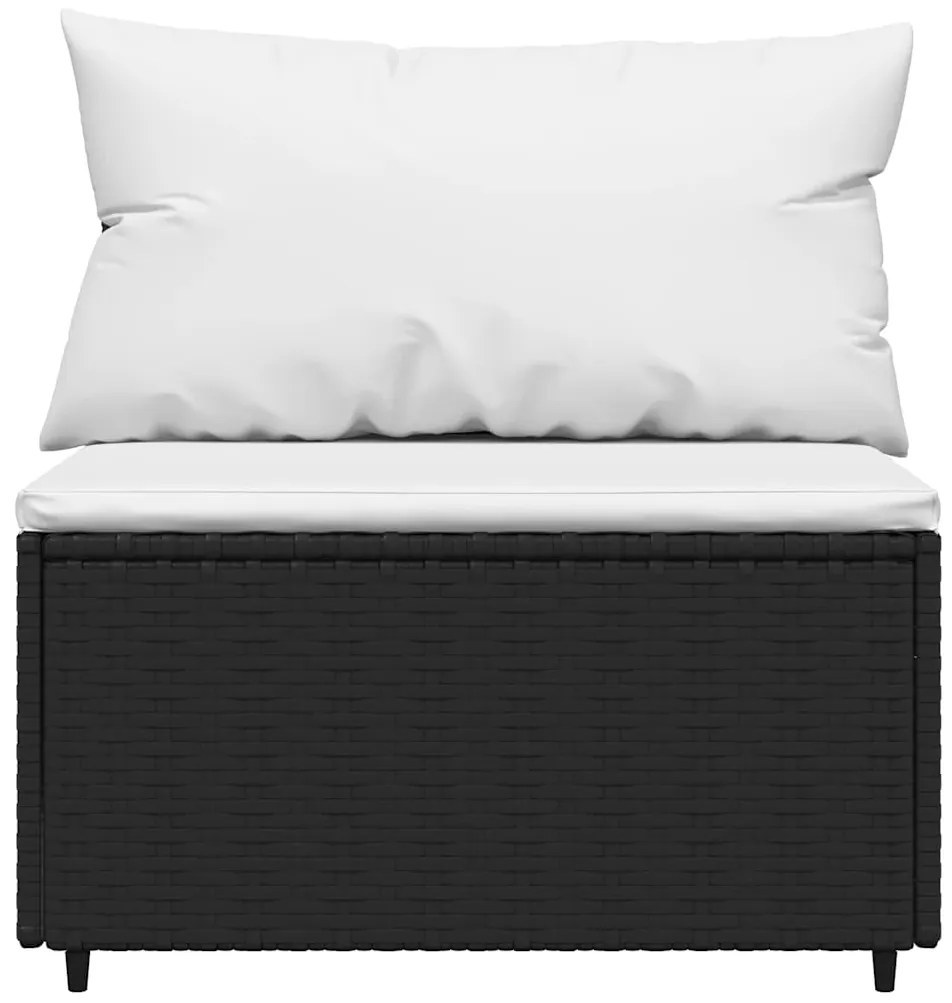 vidaXL Σαλόνι Κήπου Σετ 4 Τεμαχίων Μαύρο Συνθετικό Ρατάν με Μαξιλάρια