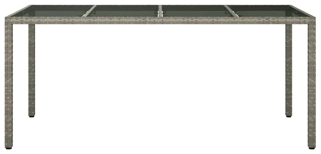 vidaXL Τραπέζι Κήπου για Φαγητό Γκρι 190 x 90 x 75 cm Πολυ ράταν
