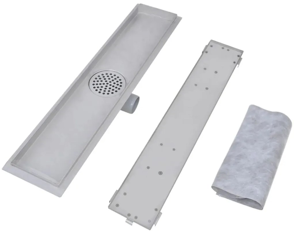 vidaXL Σιφόνια Ντουζιέρας Γραμμικά 2 τεμ. 630x140 χιλ. Ανοξείδ. Ατσάλι