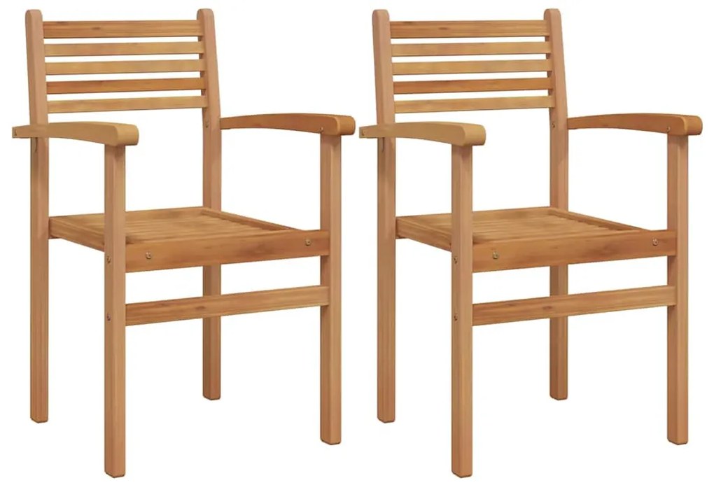 vidaXL Καρέκλες κήπου που σωριάζονται 2 pcs Καφέ 55.5 x 55.5 x 90 εκ.