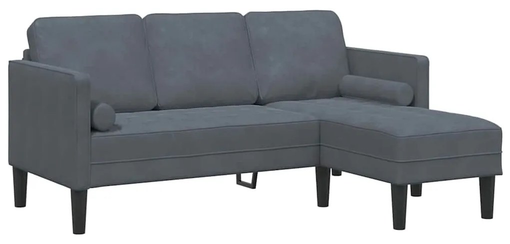 vidaXL Σετ Καναπέ Σκούρο γκρι 173 x 131 x 67 εκ Βελούδο