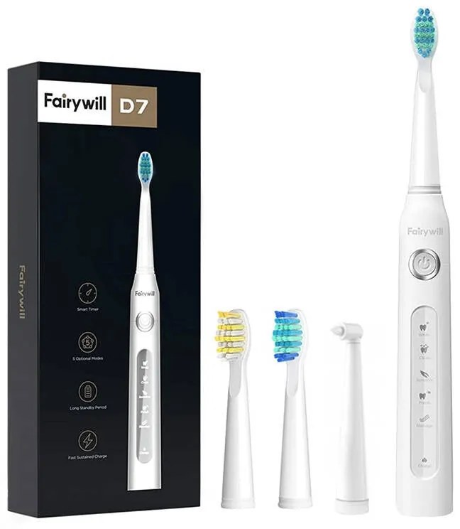 Sonic toothbrush with head set FairyWill FW507 (White)