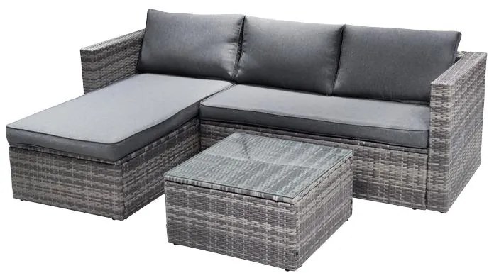 Σαλόνι κήπου Enthusiasm σετ 2τμχ rattan ανθρακί-ύφασμα ανθρακί 104x55.5x79 εκ.