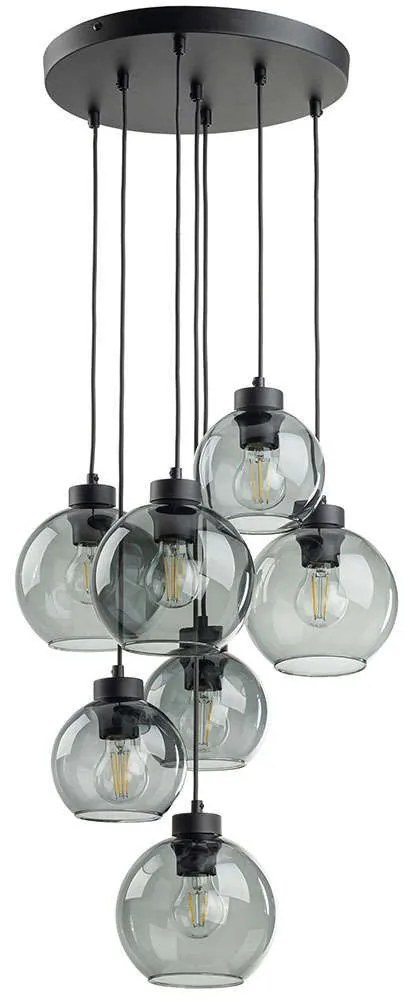 Φωτιστικό Οροφής Cubus 10207 49x49x140cm 7xE27 15W Black-Fume TK Lighting