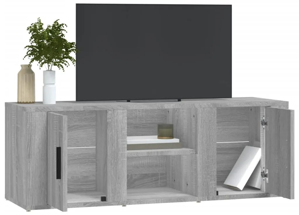 vidaXL Έπιπλο Τηλεόρασης Γκρι Sonoma 100x31,5x35 εκ. από Επεξεργ. Ξύλο