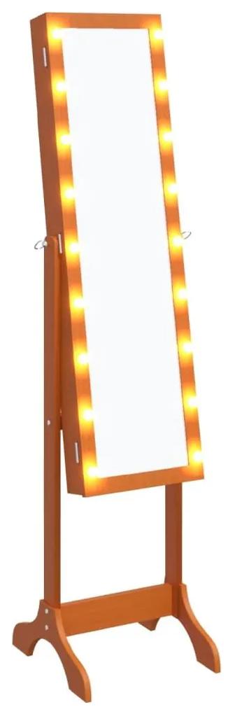 Καθρέφτης Επιδαπέδιος με LED 34 x 37 x 146 εκ. - Καφέ