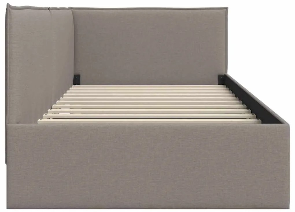 vidaXL Κρεβάτι Γωνίας με κεφαλάρι Taupe 90 x 200 cm ύφασμα