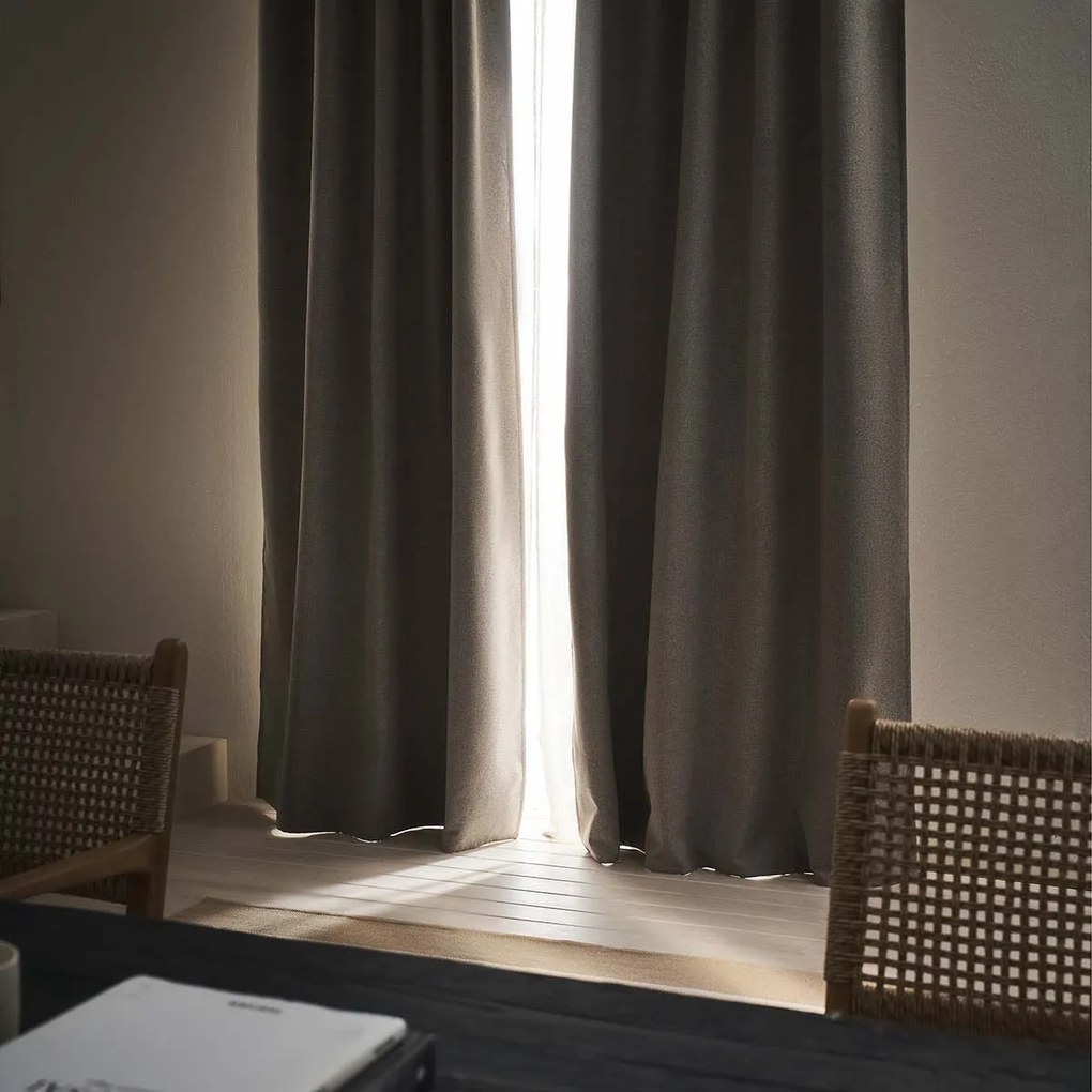 Κουρτίνα συσκότισης  με σιρίτι 155x280cm GOFIS HOME  Nap Warm Beige 129