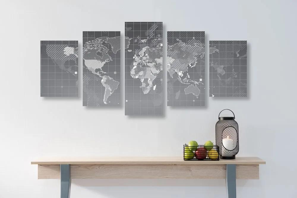 Εικόνα 5 μερών εκκολάπτεται παγκόσμιος χάρτης - 100x50