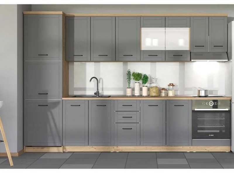 Στήλη Κουζίνας Valencia BD60 Artisan - Γκρί Ματ 60x59,5x218,5 εκ. 60x59.5x218.5 εκ.