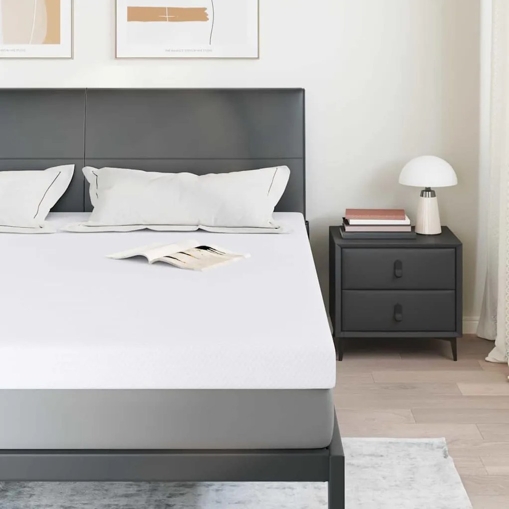 vidaXL Στρώμα επικάλυψης Λευκό 70 x 200 x 3.5 εκ Υφασμα Jacquard