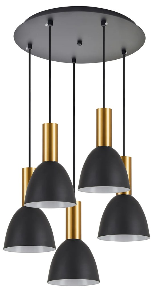 SE21-GM-4-5BL-MS2 ADEPT TUBE Gold Matt Pendant Black Metal Shade+