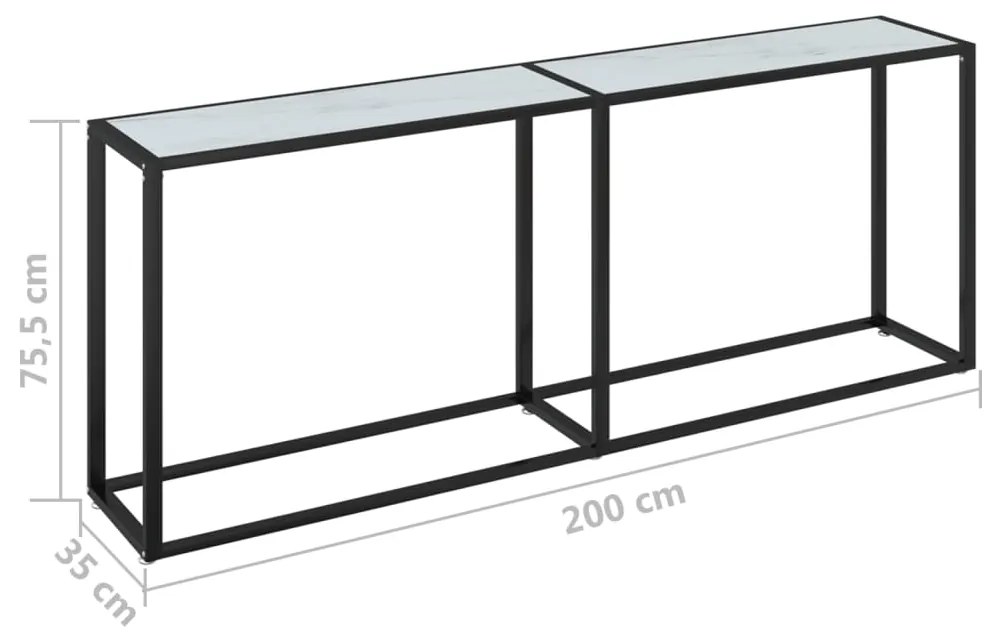 ΤΡΑΠΕΖΙ ΚΟΝΣΟΛΑ ΛΕΥΚΟ ΌΨΗ ΜΑΡΜΑΡΟΥ 200X35X75,5 ΕΚ. ΨΗΜΕΝΟ ΓΥΑΛΙ 331688