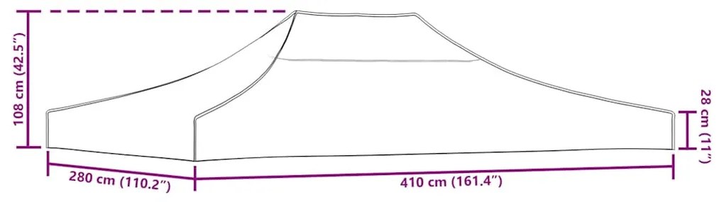 vidaXL Κάλυμμα Τέντας Εκδηλώσεων Ανθρακί 4 x 3 μ. 270 γρ/μ²
