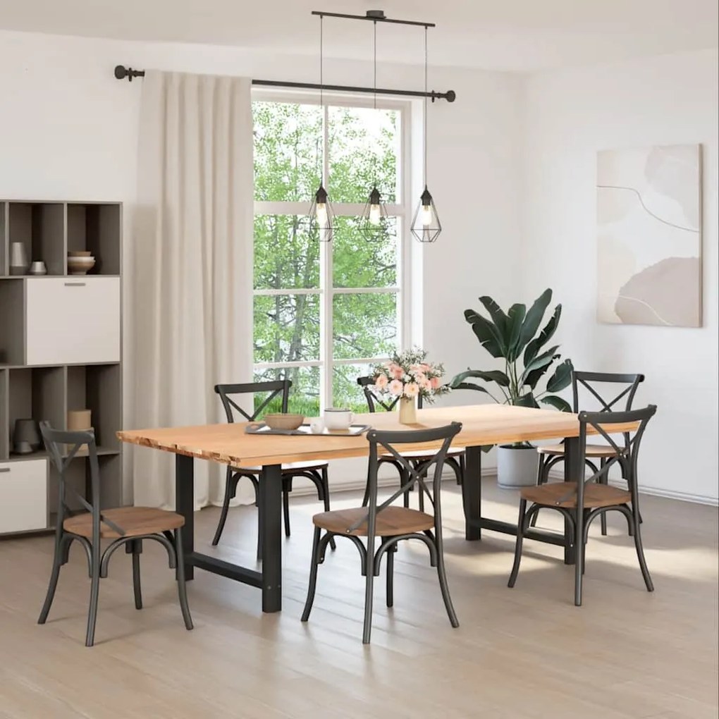vidaXL Πόδια Τραπεζαρίας 2 τεμ. Μαύρα 90x(72-73) εκ. Ατσάλι