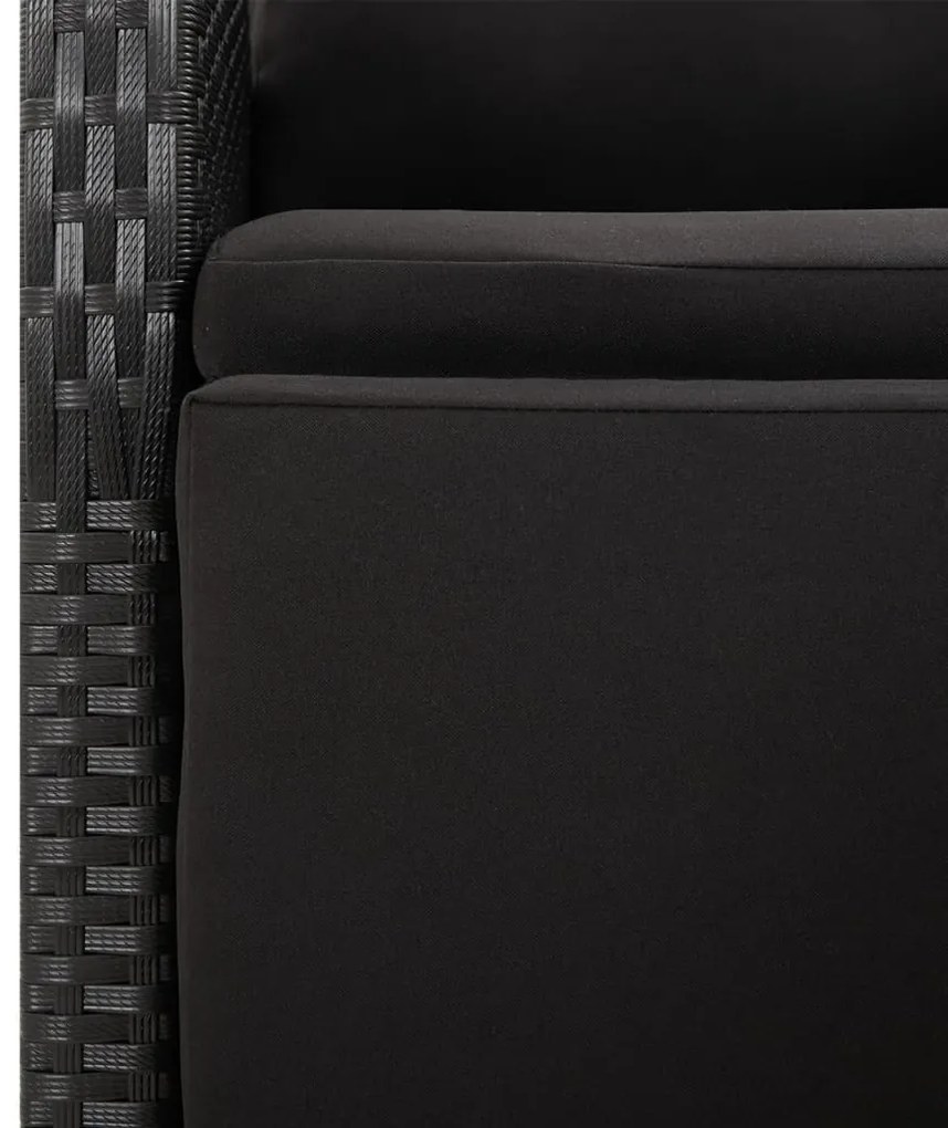 vidaXL Σετ Τραπεζαρίας Κήπου 9 τεμ. Μαύρο Συνθετικό Ρατάν/Ξύλο Ακακίας