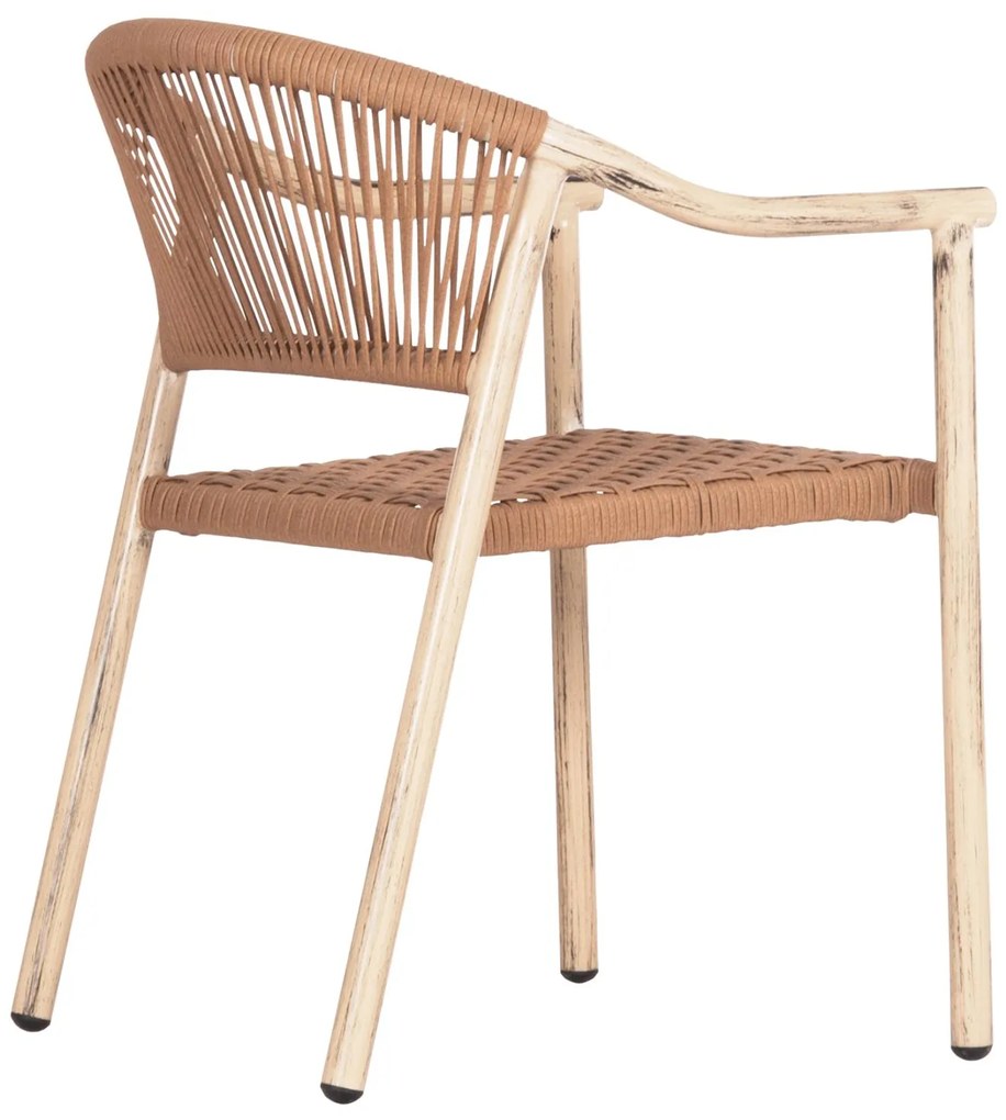 Καρέκλα - Πολυθρόνα KERLY C6050.01 Αλουμίνιο Δρύς - P.E.Rattan Χάλκινο 54x58,5x76Υ εκ. 54x58.5x76 εκ.