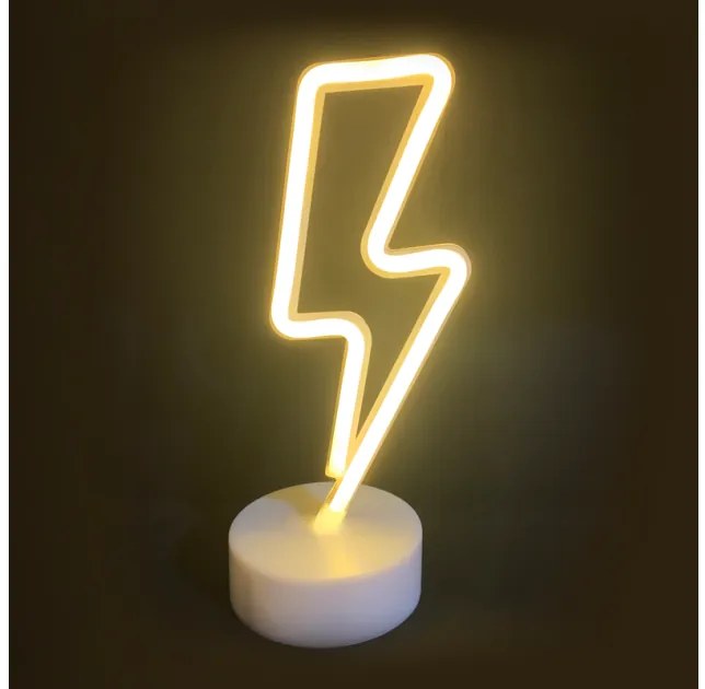 Επιτραπέζιο Φωτιστικό 34 Neon Led Αστραπή Θερμό Λευκό X04341318 Aca-X04341318-Λευκό X04341318