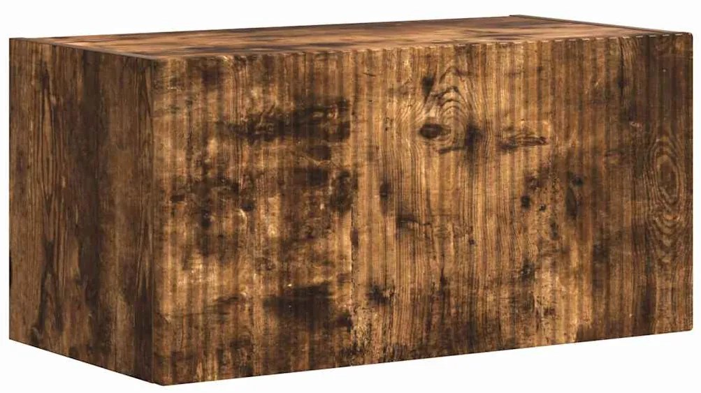 vidaXL Ντουλάπι Τηλεόρασης Τοίχου Επιτοίχιο 2 pcs Καπνιστό Δρύς