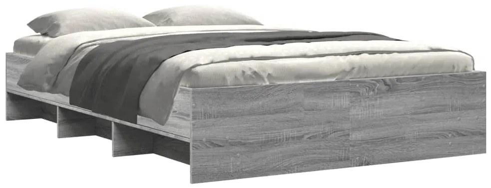 vidaXL Πλαίσιο Κρεβατιού Γκρι Sonoma 135x190 εκ. Επεξεργασμένο Ξύλο