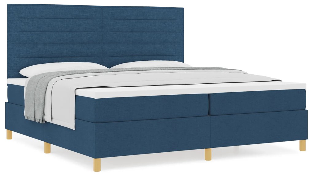 vidaXL Κρεβάτι με Σκηνή και Στρώμα Μπλε 200x200 cm Ύφασμα
