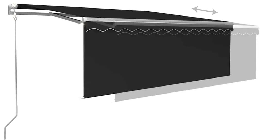 vidaXL Τέντα Συρόμενη Αυτόματη με Σκίαστρο Ανθρακί 4 x 3 μ.