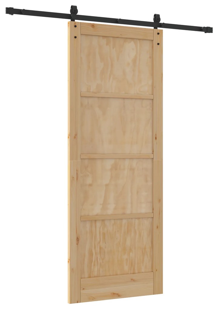vidaXL Συρόμενη Πόρτα με Σετ Μηχανισμού 83x211 cm από Ξύλο Πεύκο
