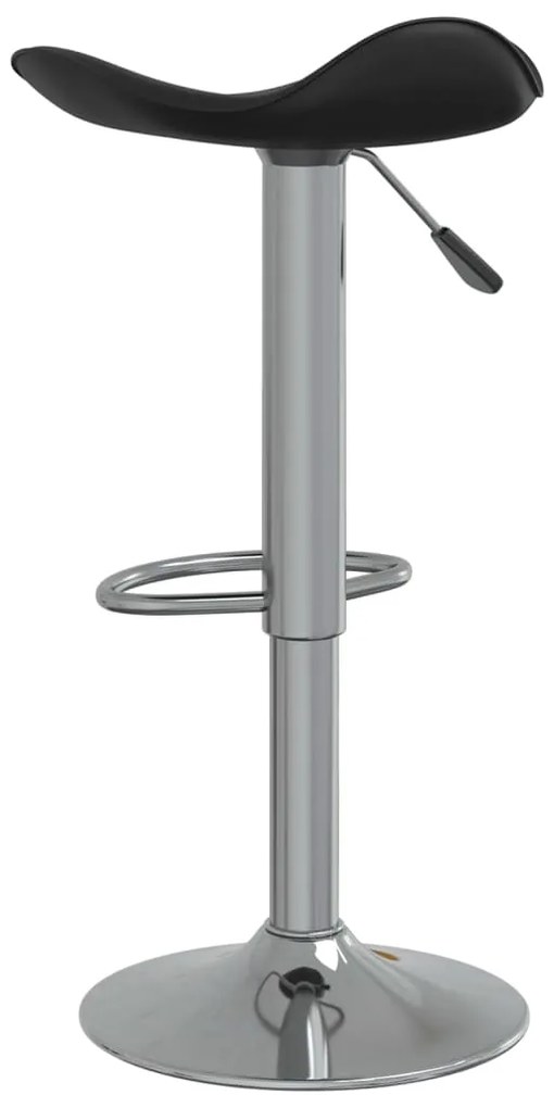 vidaXL Σκαμπό Μπαρ 2 τεμ. Μαύρο Επιχρωμιωμένο Ατσάλι/Συνθετικό Δέρμα