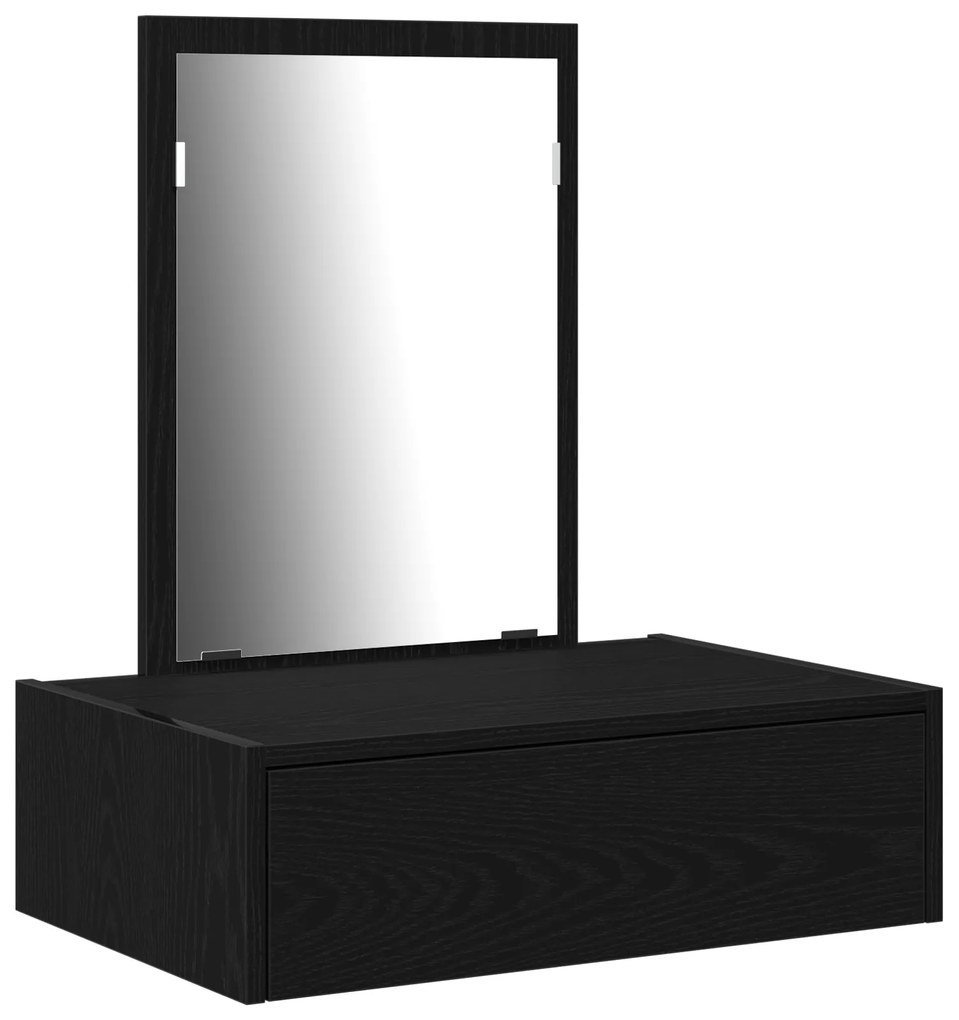 vidaXL Κρεμαστό Τραπέζι Μακιγιάζ Μαύρη Δρυς 60x40x70 εκ