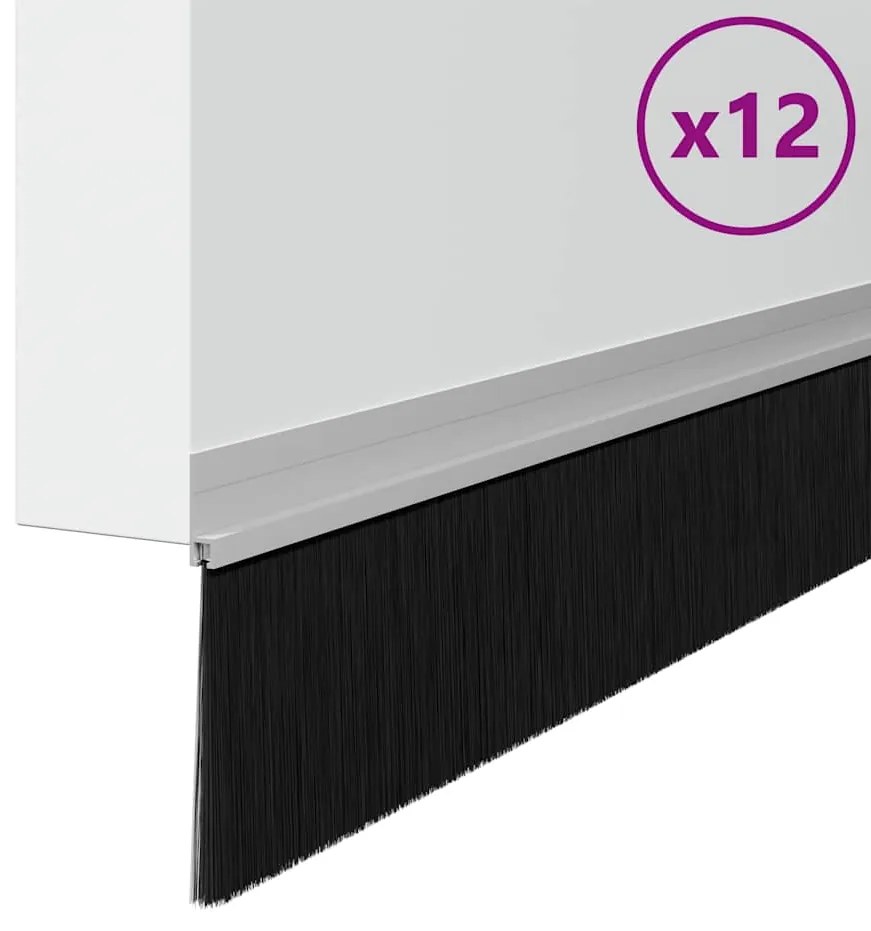 vidaXL Αυτοκόλλητες σφραγίδες πόρτας 12 pcs Ασημί 100 cm