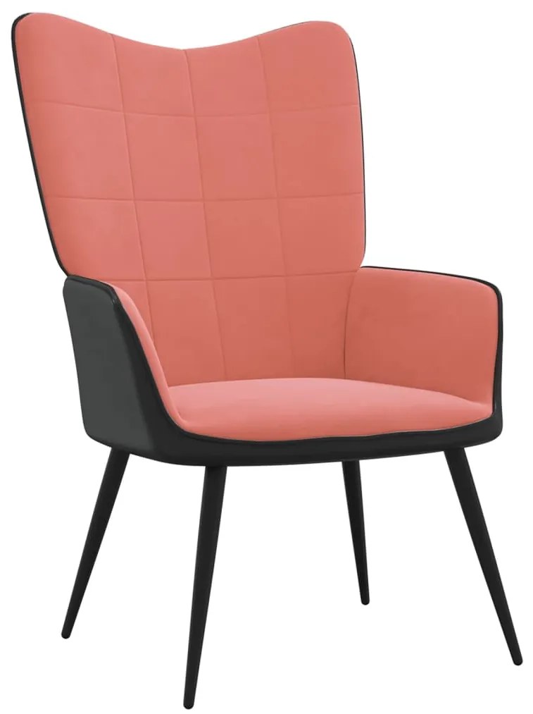 vidaXL Πολυθρόνα Relax Ροζ από Βελούδο και PVC