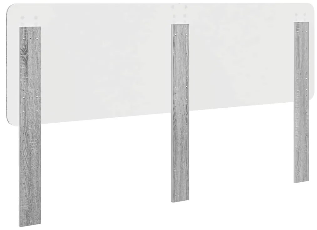 vidaXL Κεφαλάρι με κεφαλάρι Γκρίζο Σονομα 200 cm Επεξεργασμένο ξύλο