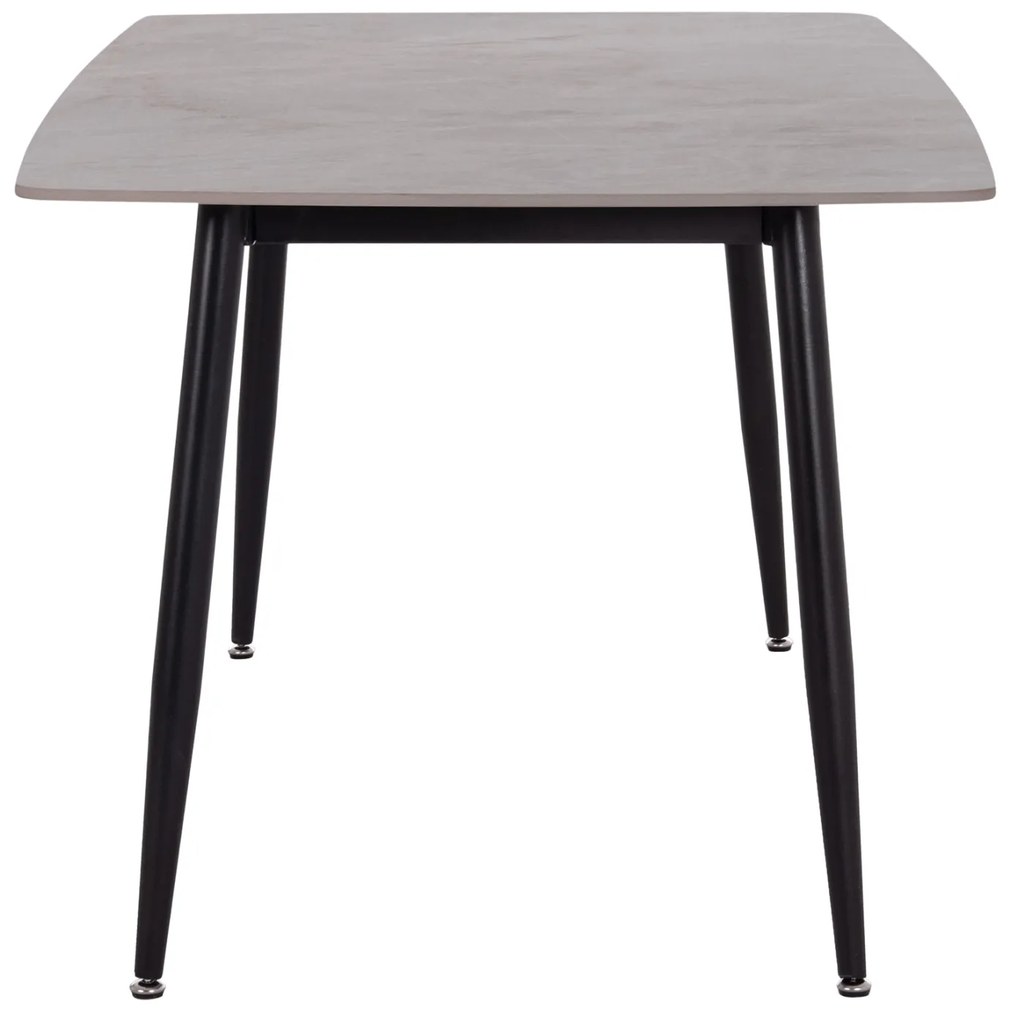 Τραπέζι Rav γκρι μαρμάρου sintered stone-μαύρο μέταλλο 160x90x75