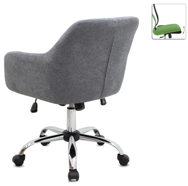 Καρέκλα γραφείου Lana Megapap υφασμάτινη χρώμα γκρι 61x61x80/90εκ.