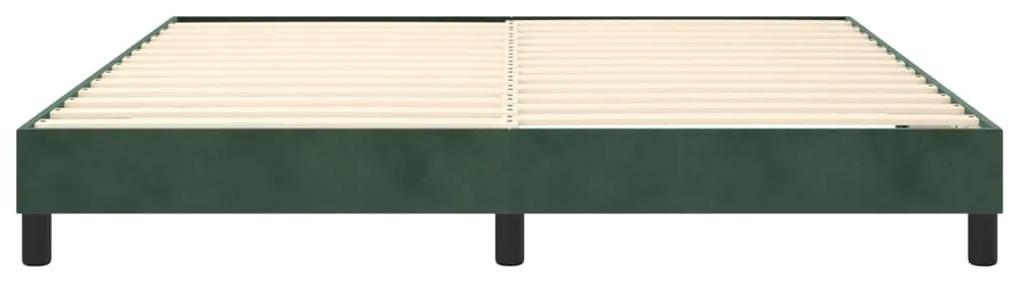 Πλαίσιο Κρεβατιού Boxspring Σκούρο Πράσινο 180x200 εκ Βελούδινο - Πράσινο