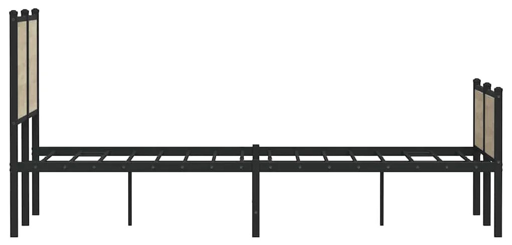 vidaXL Σκελετός Κρεβ. Χωρίς Στρώμα Sonoma Δρυς 150x200 εκ. Μεταλλικό